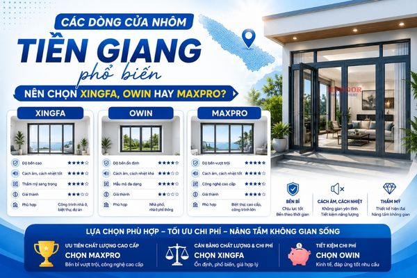 Các dòng cửa nhôm phổ biến tại Tiền Giang