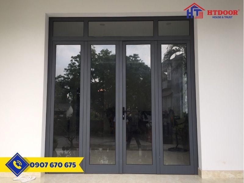 Cửa đi nhôm Xingfa 4 cánh mở quay