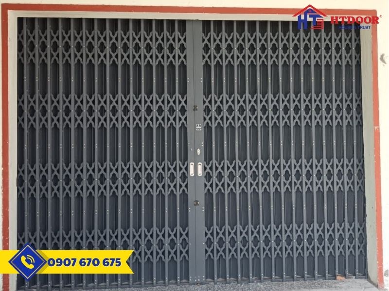 Cửa kéo sơn tĩnh điện màu xám Xingfa