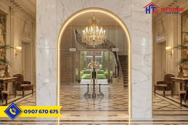 Cửa kính cường lực bản lề sàn