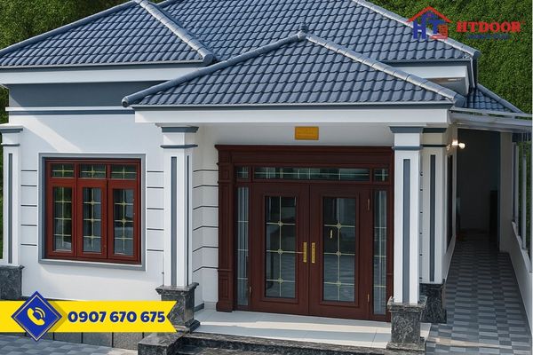 Công trình cửa nhôm hệ thủy lực nhà anh Tuấn ở Bình Đại - HTDoor