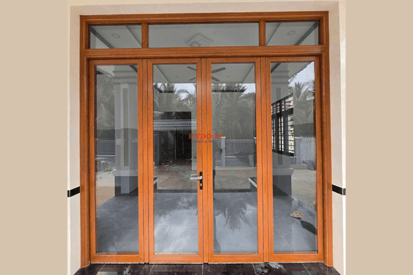 Cửa nhôm Xingfa màu vân gỗ lim