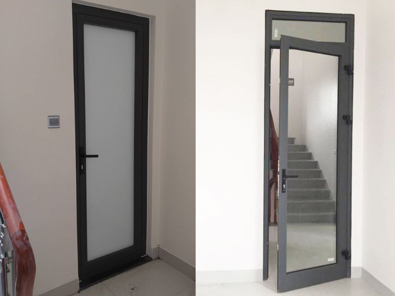 Cửa nhôm 1 cánh mở và đóng