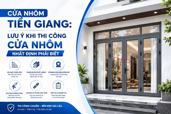Lưu ý khi thi công cửa nhôm Tiền Giang
