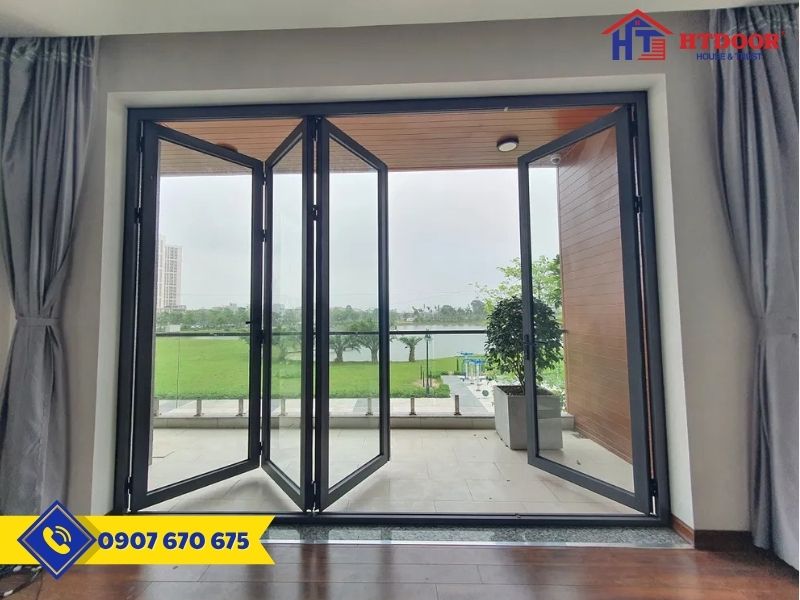 Cửa nhôm Xingfa xếp trượt 4 cánh