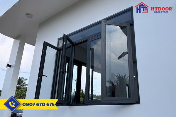 Cửa sổ nhôm Xingfa 4 cánh mở quay