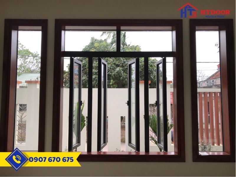 Cửa sổ nhôm Xingfa 4 cánh mở quay