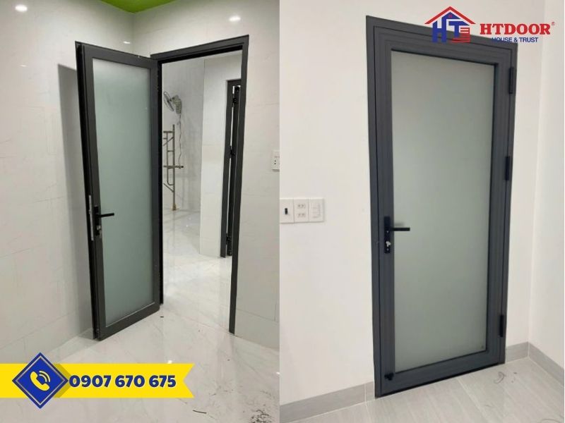 Cửa nhôm Xingfa 1 cánh mở quay cho phòng ngủ