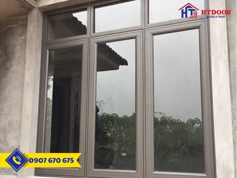 Cửa sổ nhôm Xingfa màu nâu cà phê