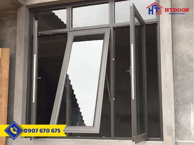 Cửa sổ nhôm Xingfa 3 cánh mở hất và quay
