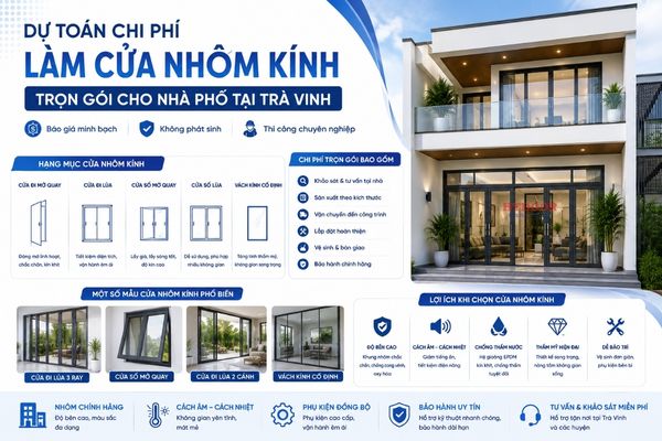 Dự toán chi phí làm cửa nhôm kính tại Trà Vinh