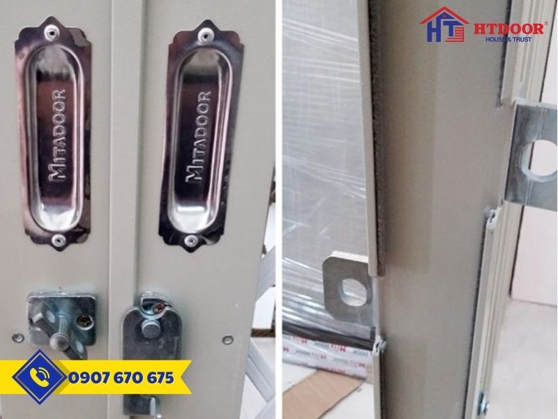 Khóa và chốt cửa kéo sơn tĩnh điện