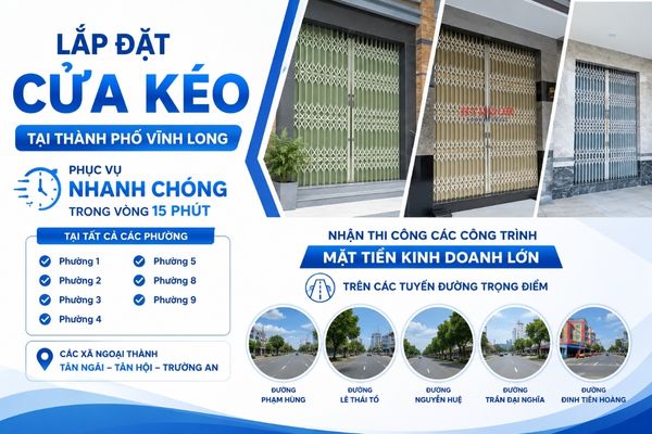 Lắp đặt cửa kéo Vĩnh Long
