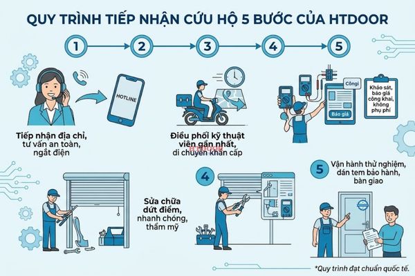 Quy trình tiếp nhận sửa cửa cuốn