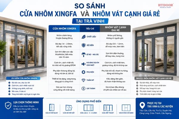 So sánh cửa nhôm Xingfa và nhôm hệ vát cạnh