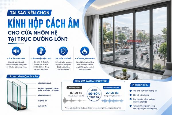 Tại sao nên chọn kính hộp cách âm cho cửa nhôm tại trục đường lớn