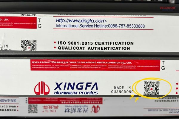Mã QR tem nhôm Xingfa Quảng Đông cũ