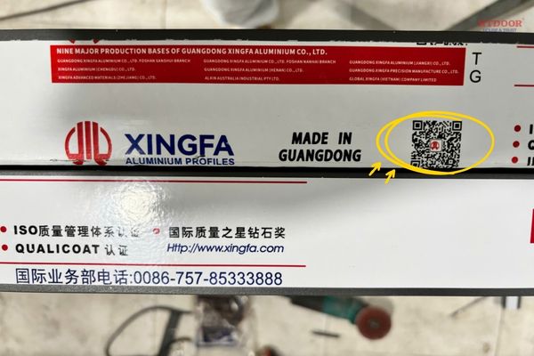 Mã QR tem nhôm Xingfa Quảng Đông mới
