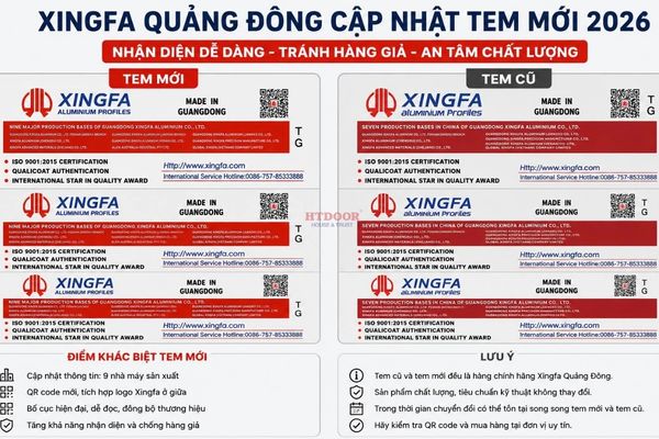 Tem nhôm Xingfa Quảng Đông mới