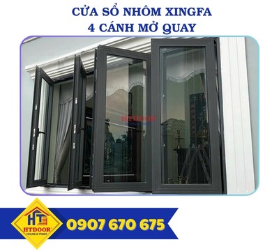 CỬA SỔ NHÔM XINGFA MỞ QUAY 4 CÁNH