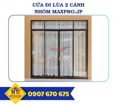 CỬA ĐI LÙA 2 CÁNH NHÔM MAXPRO.JP HỆ 115