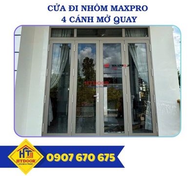 CỬA ĐI NHÔM MAXPRO 4 CÁNH MỞ QUAY
