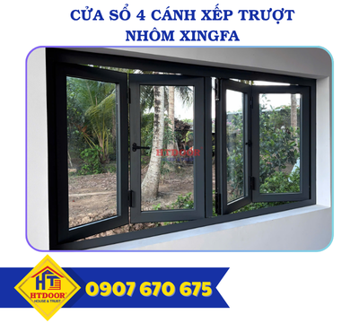 CỬA SỔ XẾP TRƯỢT 4 CÁNH NHÔM XINGFA