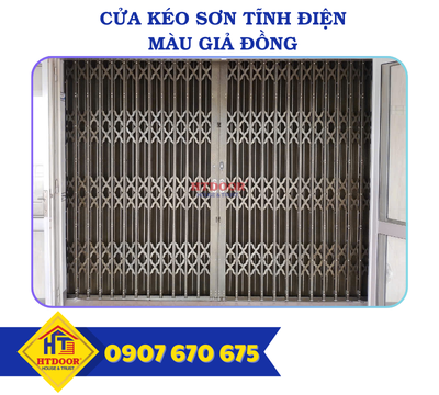 CỬA KÉO SƠN TĨNH ĐIỆN MÀU GIẢ ĐỒNG