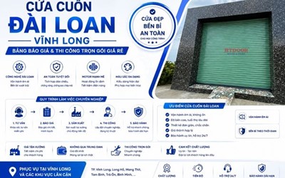 CỬA CUỐN ĐÀI LOAN VĨNH LONG: BẢNG BÁO GIÁ VÀ THI CÔNG TRỌN GÓI GIÁ RẺ