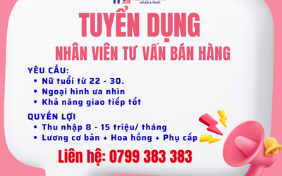 TUYỂN DỤNG NHÂN VIÊN TƯ VẤN BÁN HÀNG TẠI SHOWROOM