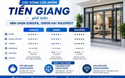 CÁC DÒNG CỬA NHÔM TIỀN GIANG PHỔ BẾN: NÊN CHỌN XINGFA, OWIN HAY MAXPRO?