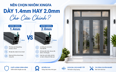 NÊN CHỌN NHÔM XINGFA DÀY 1.4MM HAY 2.0MM CHO CỬA CHÍNH | HTDOOR